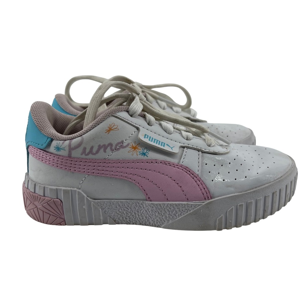 Puma Calia Dreamer Sneakers White Pink Blue Floral Detail Size 12C‎